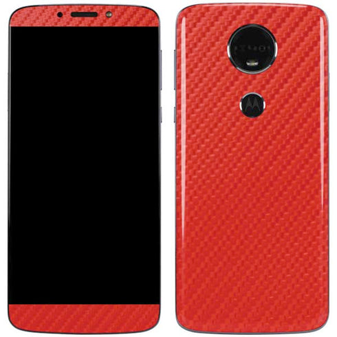 Red Carbon Fiber Specialty Material Moto E5 Plus Skin