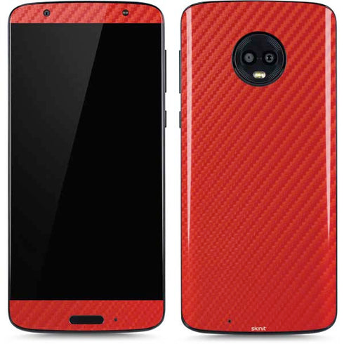 Red Carbon Fiber Specialty Material Moto G6 Skin
