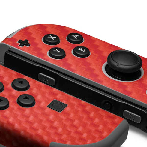 Red Carbon Fiber Specialty Texture Material Nintendo Joy-Con (L/R) Controller Skin