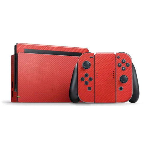 Red Carbon Fiber Specialty Material Nintendo Switch Bundle Skin