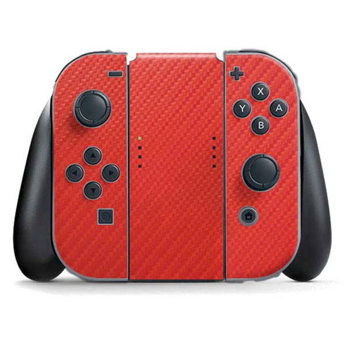 Red Carbon Fiber Specialty Texture Material Nintendo Switch (2017-2021) Joy-Con Controller Skin