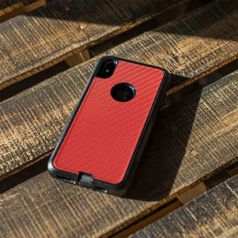 Red Carbon Fiber Specialty Texture Material Otterbox Commuter iPhone Skin