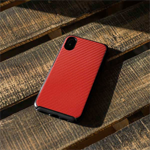 Red Carbon Fiber Specialty Texture Material Otterbox Symmetry iPhone Skin