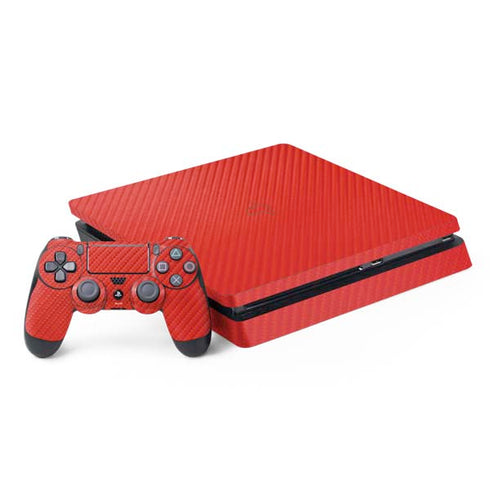 Red Carbon Fiber Specialty Material PS4 Slim Bundle Skin