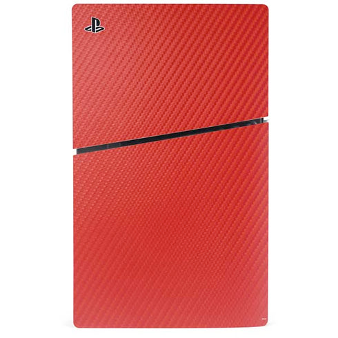 Red Carbon Fiber Specialty Texture Material PS5 Slim Disk Bundle Skin