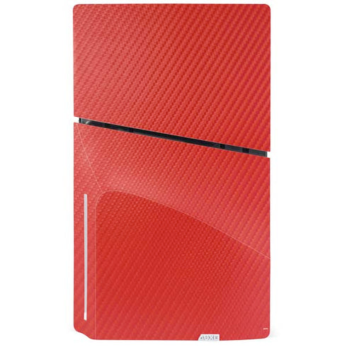 Red Carbon Fiber Specialty Texture Material PS5 Slim Disk Bundle Skin