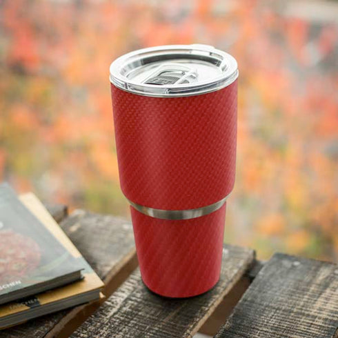 Red Carbon Fiber Specialty Texture Material Yeti 30oz Rambler Tumbler Skin