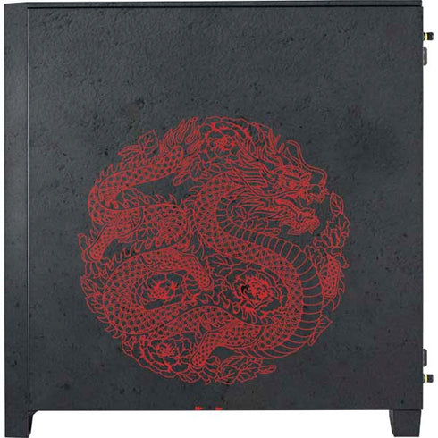 Red Dragon Corsair 4000D Tempered Glass Mid-Tower ATX Case Skin