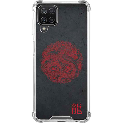 Red Dragon Galaxy A12 Clear Case