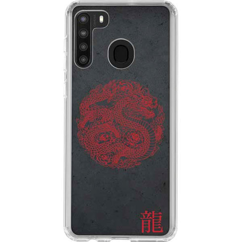 Red Dragon Galaxy A21 Clear Case