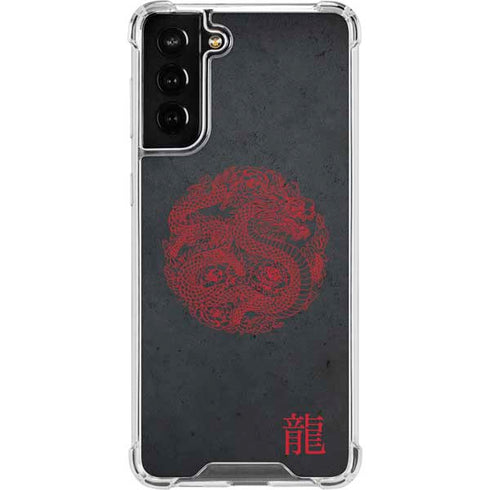 Red Dragon Galaxy S21 FE Clear Case