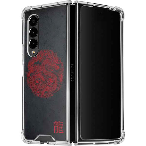 Red Dragon Galaxy Z Fold4 5G Clear Case