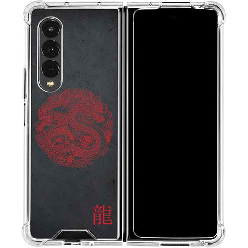 Red Dragon Galaxy Z Fold4 5G Clear Case