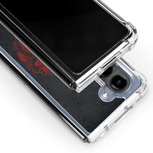 Red Dragon Galaxy Z Fold5 5G Clear Case