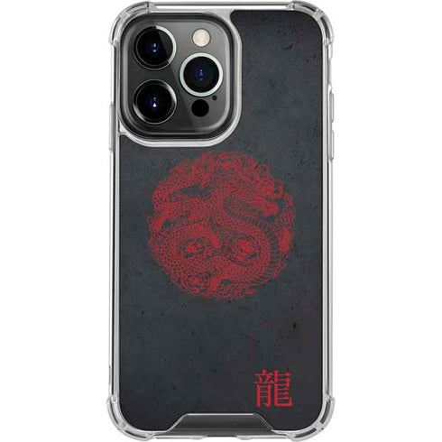 Red Dragon iPhone 15 Pro Clear Case
