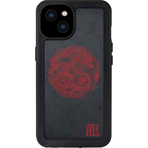 Red Dragon iPhone 15 Plus Waterproof Case