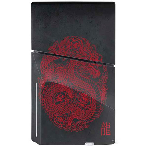 Red Dragon PS5 Slim Disk Console Skin