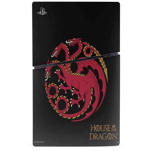 HBO House of the Dragon Red Tararyen Sigil PS5 Slim Digital Edition Console Skin