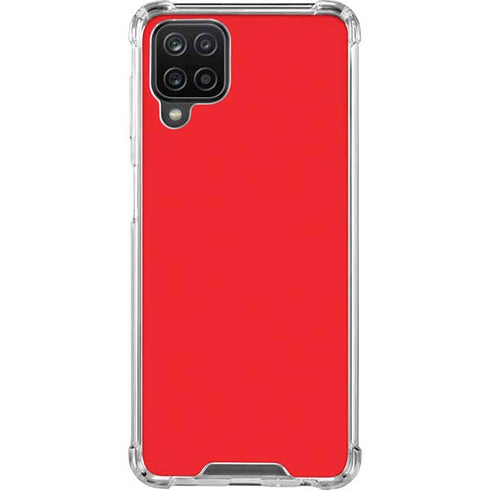 Red Solid Galaxy A12 Clear Case