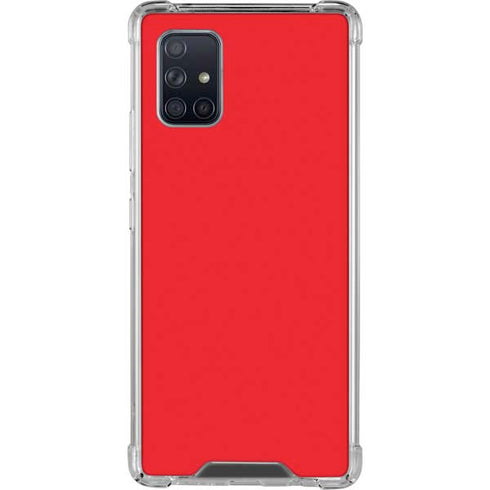 Red Solid Galaxy A71 5G Clear Case
