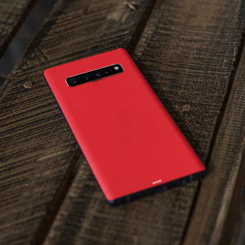 Red Solid Galaxy S10 Plus Skin