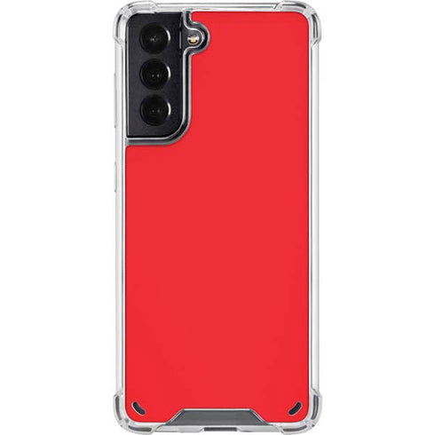 Red Solid Galaxy S21 5G Clear Case