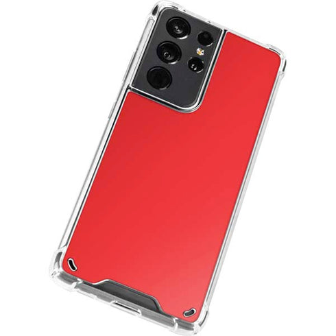 Red Solid Galaxy S21 Ultra 5G Clear Case