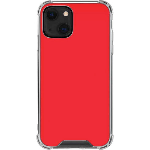 Red Solid iPhone 14 Plus Clear Case