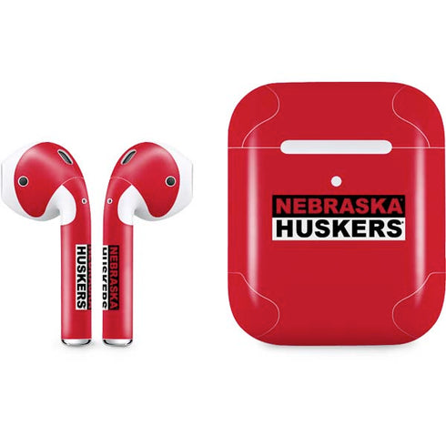 University of Nebraska Red Huskers Apple AirPods 2 Skin
