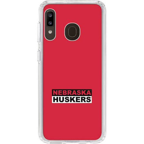University of Nebraska Red Huskers Galaxy A20 Clear Case