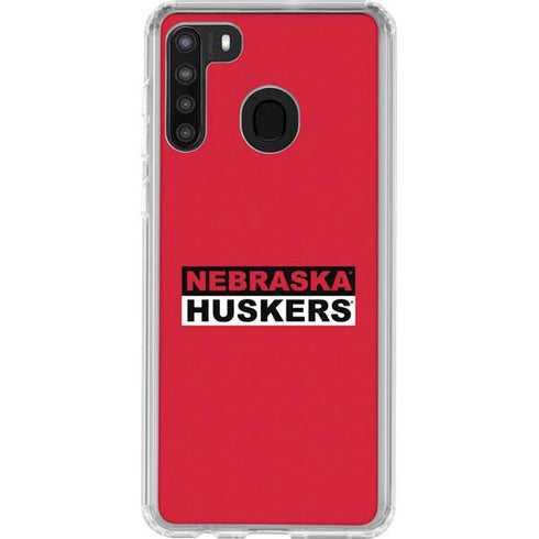 University of Nebraska Red Huskers Galaxy A21 Clear Case