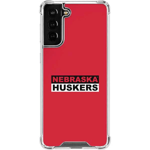 University of Nebraska Red Huskers Galaxy S21 FE Clear Case