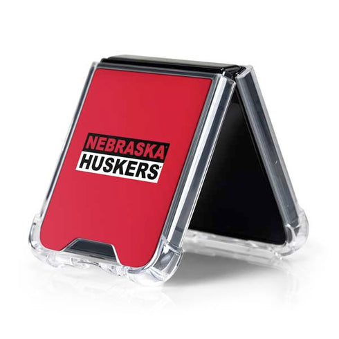 University of Nebraska Red Huskers Galaxy Z Flip5 5G Clear Case
