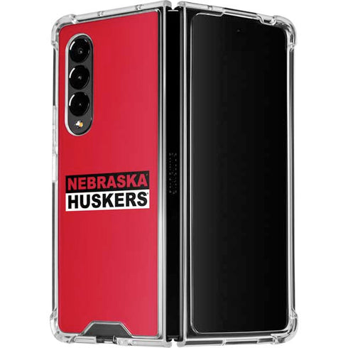 University of Nebraska Red Huskers Galaxy Z Fold4 5G Clear Case