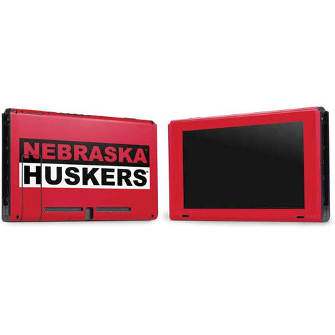 University of Nebraska Red Huskers Nintendo Switch Bundle Skin