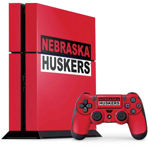 University of Nebraska Red Huskers PS4 Console and Controller Bundle Skin