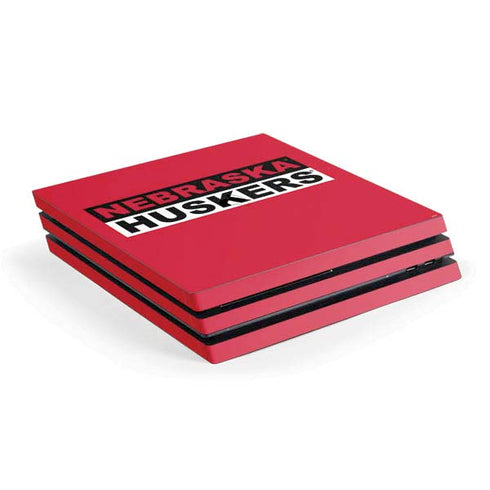 University of Nebraska Red Huskers PS4 Pro Console Skin