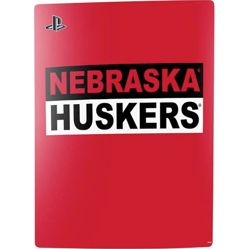 University of Nebraska Red Huskers PS5 Digital Edition Console Skin