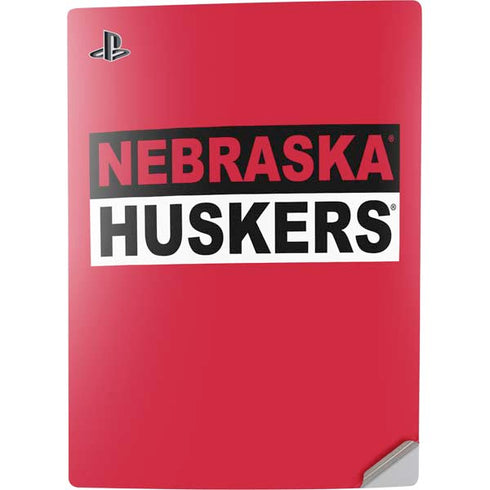University of Nebraska Red Huskers PS5 Digital Edition Console Skin