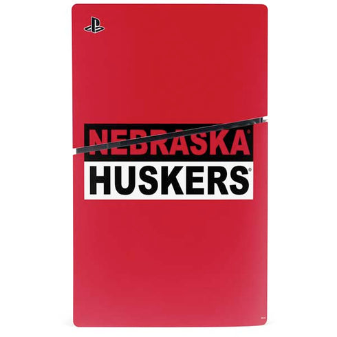 University of Nebraska Red Huskers PS5 Slim Disk Console Skin