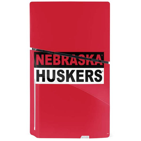 University of Nebraska Red Huskers PS5 Slim Disk Console Skin