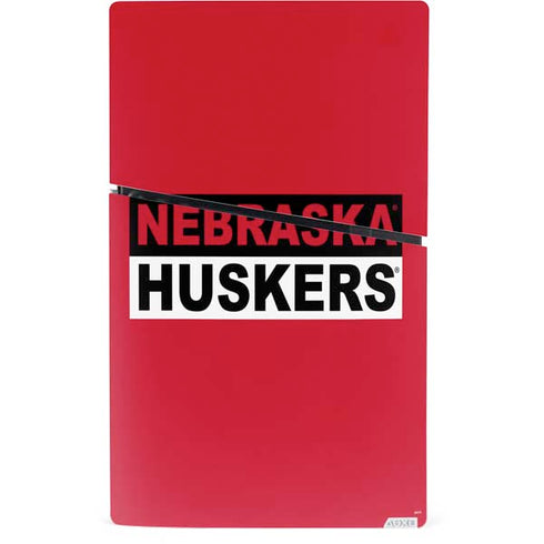 University of Nebraska Red Huskers PS5 Slim Digital Edition Bundle Skin