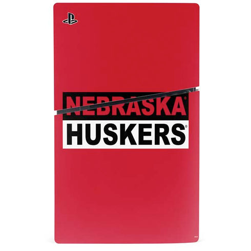 University of Nebraska Red Huskers PS5 Slim Digital Edition Console Skin