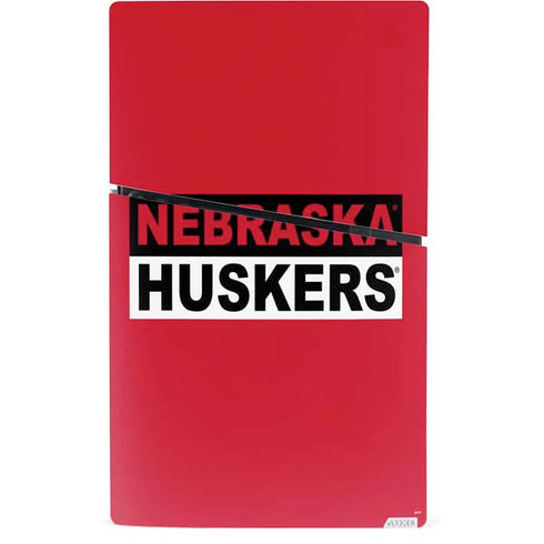 University of Nebraska Red Huskers PS5 Slim Digital Edition Console Skin