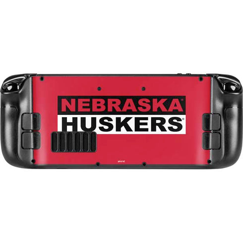 University of Nebraska Red Huskers Steam Deck Handheld Gaming Computer Skin
