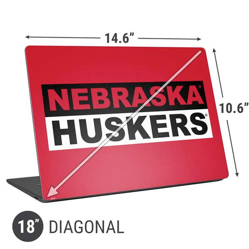 University of Nebraska Red Huskers Universal Laptop 18in (14.6 x 10.6in) Skin