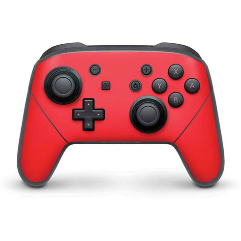 Red Solid Nintendo Switch Pro Controller Skin