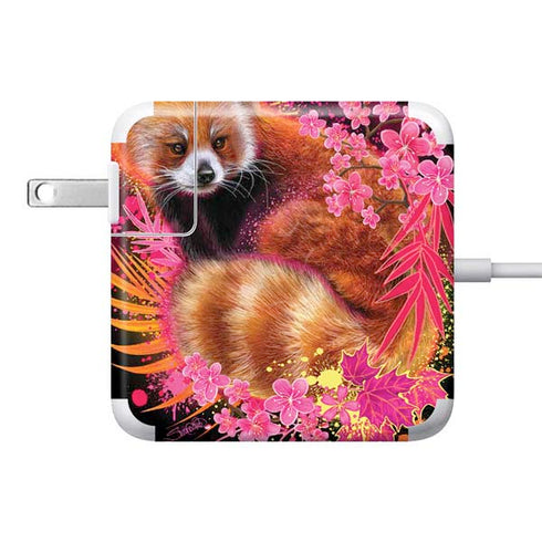 Red Panda with Flowers by Sheena Pike 85W Power Adapter (15 and 17 inch MacBook Pro Charger) Skin