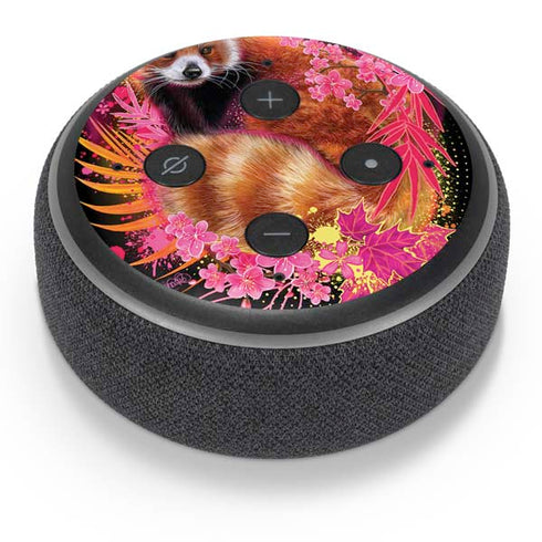 Red Panda with Flowers by Sheena Pike Amazon Echo Dot Skin