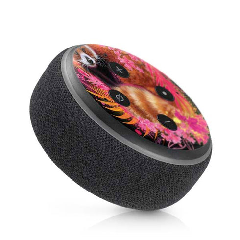 Red Panda with Flowers by Sheena Pike Amazon Echo Dot Skin